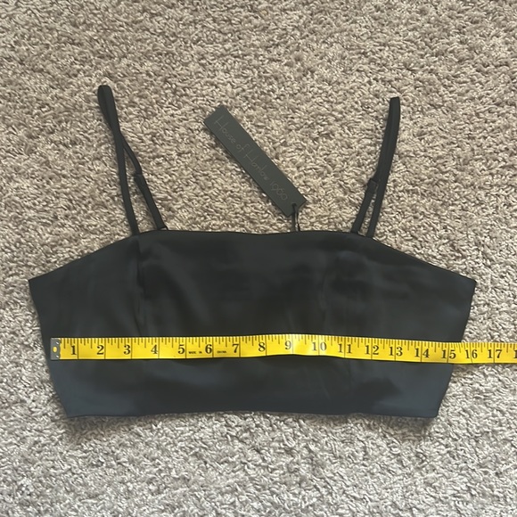 House of Harlow Black Satin Crop Top - Picture 2 of 6